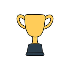 Sports cup sketch. Hand drawn icon. Vector freehand fitness illustration