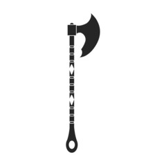 Axe of medieval vector black icon. Vector illustration weapon ancient on white background. Isolated black illustration icon axe of medieval .