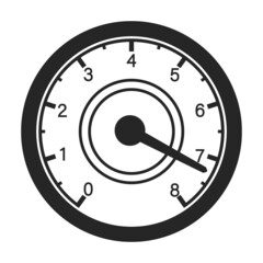 Speedometer vector icon.Black vector icon isolated on white background speedometer .