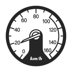 Speedometer vector icon.Black vector icon isolated on white background speedometer .