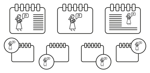 Lullaby, motherhood vector icon in calender set illustration for ui and ux, website or mobile application