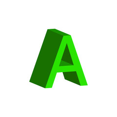 3D Text of Green alphabet. Big letter. Isolated on white background. clip art illustration vector.