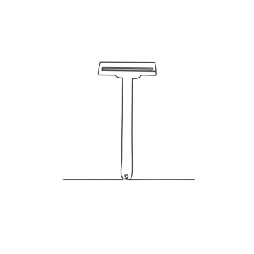 recommend clip art: Continuous line drawing of shaving razor, shave beard, one line, single line art, hand drawn, vector illustration