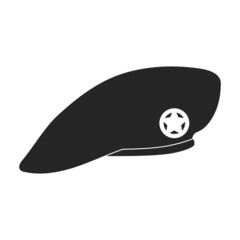 Beret of military vector black icon. Vector illustration beret of military on white background. Isolated black illustration icon of hat army .