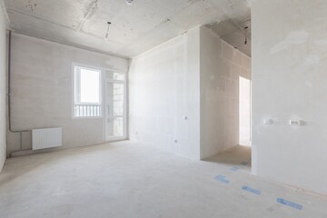 Plakat interior of the apartment without decoration in gray colors