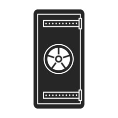Safe door vector icon.Black vector icon isolated on white background safe door.