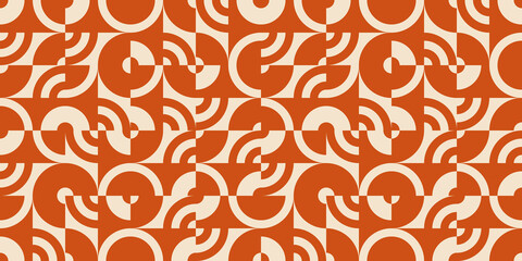 Modern vector abstract  geometric background with circles, rectangles and squares  in retro scandinavian style. Pastel colored simple shapes graphic pattern.