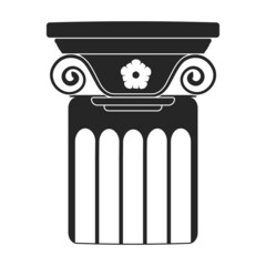 Ancient column vector black icon. Vector illustration pillar of antique on white background. Isolated black illustration icon of ancient column .