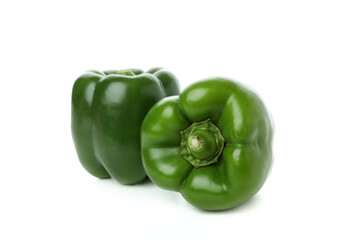 Green bell pepper isolated on white background