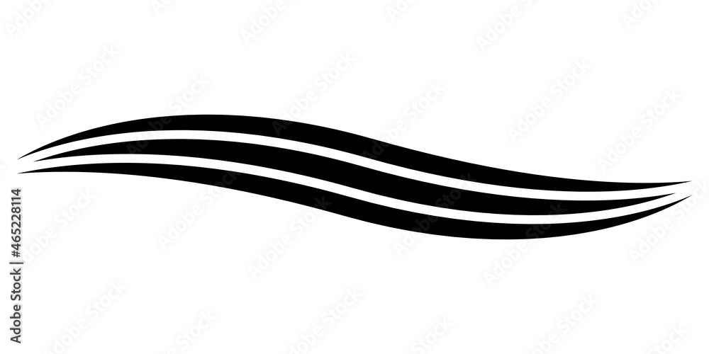 Poster curved calligraphic line, vector, ribbon, similar to a road element of calligraphy, elegantly curved