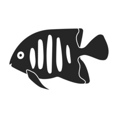 Tropical fish vector black icon. Vector illustration exotic aunafish on white background. Isolated black illustration icon of tropical fish .