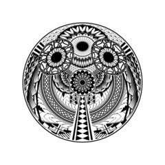 Abstract black and white polynesian tattoo vector