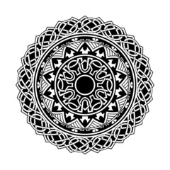 Abstract polynesian ethnic circle tattoo