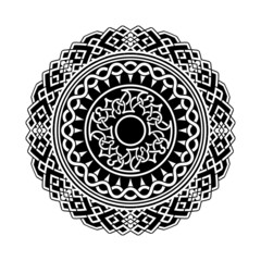 Abstract polynesian ethnic circle tattoo