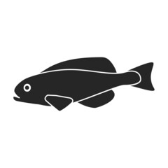 Tropical fish vector black icon. Vector illustration exotic aunafish on white background. Isolated black illustration icon of tropical fish .