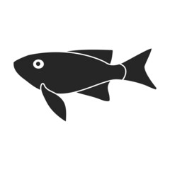 Tropical fish vector black icon. Vector illustration exotic aunafish on white background. Isolated black illustration icon of tropical fish .