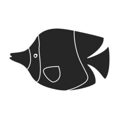Tropical fish vector black icon. Vector illustration exotic aunafish on white background. Isolated black illustration icon of tropical fish .