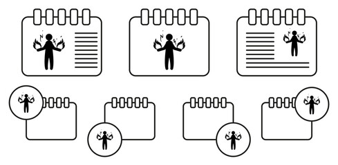 Fire man vector icon in calender set illustration for ui and ux, website or mobile application