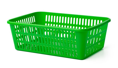 Plastic empty basket isolated on white background