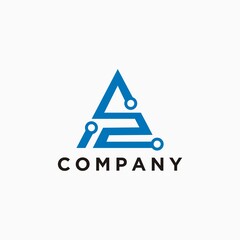 A initial logo vector with technology design concept