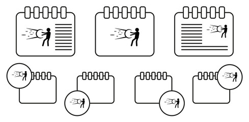 Energy man vector icon in calender set illustration for ui and ux, website or mobile application