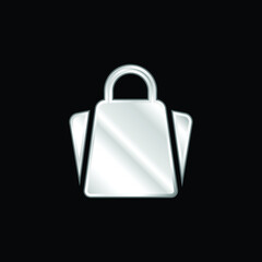 Bag silver plated metallic icon