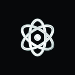 Atom silver plated metallic icon