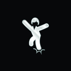 Ankle Sprain silver plated metallic icon