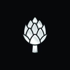 Artichoke silver plated metallic icon