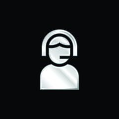 Assistance silver plated metallic icon