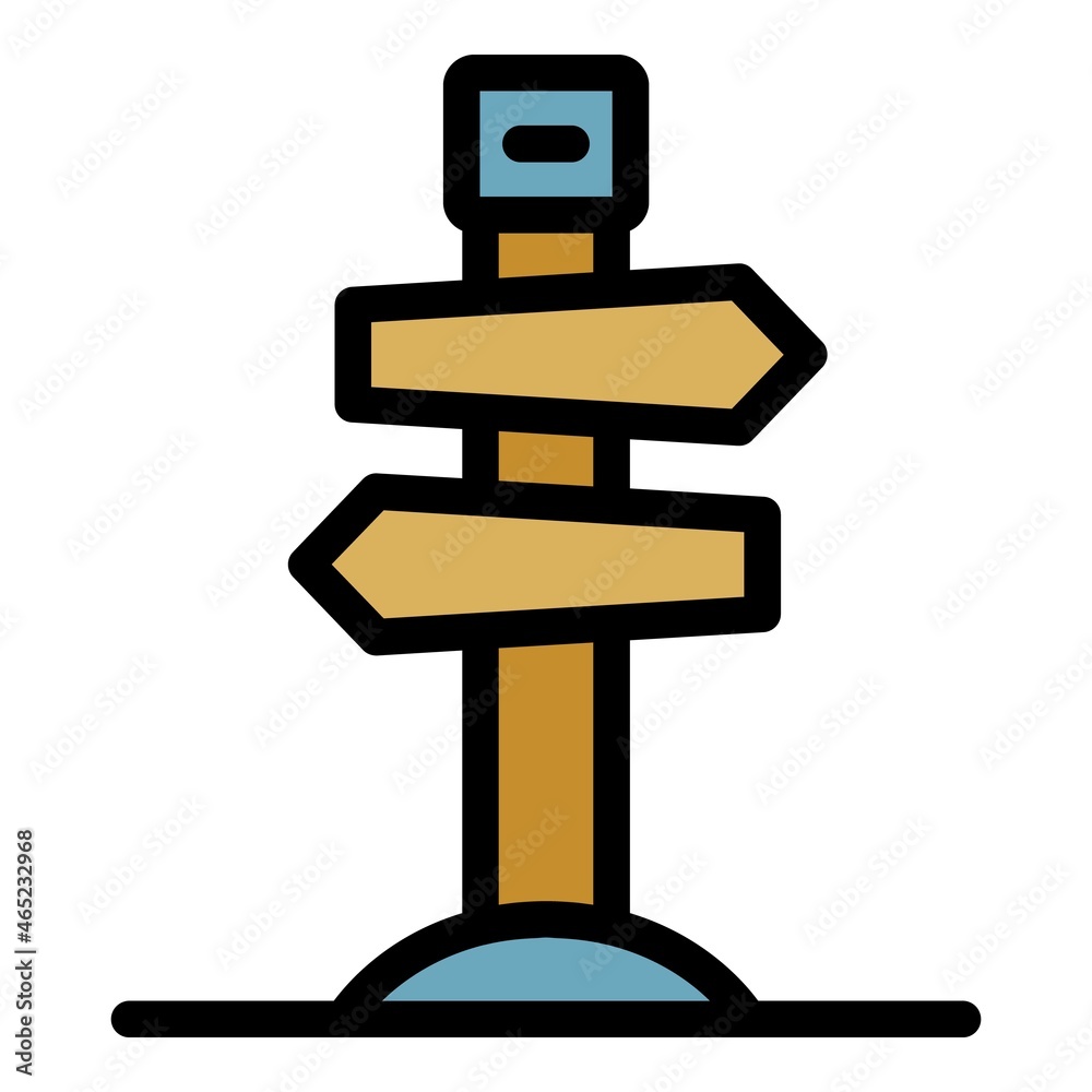 Poster direction indicator icon. outline direction indicator vector icon color flat isolated
