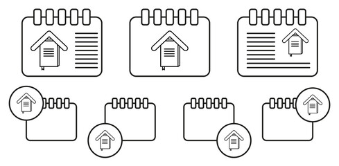 home schooling, home education vector icon in calender set illustration for ui and ux, website or mobile application