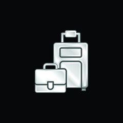 Obraz premium Baggage silver plated metallic icon
