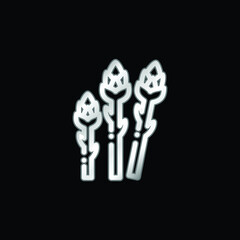 Asparagus silver plated metallic icon