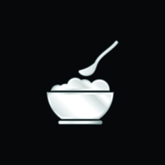 Baby Food silver plated metallic icon