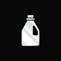 Bottle silver plated metallic icon