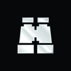 Fototapeta premium Binoculars silver plated metallic icon