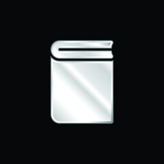 Book silver plated metallic icon