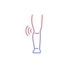 Juvenile idiopathic arthritis gradient linear vector icon. Joint damage in kids. Chronic rheumatologic disease. Thin line color symbol. Modern style pictogram. Vector isolated outline drawing