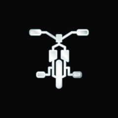 Bicycle silver plated metallic icon