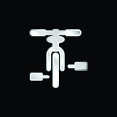 Bicycle silver plated metallic icon