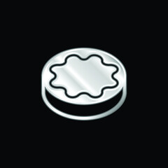 Biscuit silver plated metallic icon