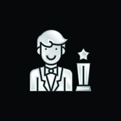 Actor silver plated metallic icon
