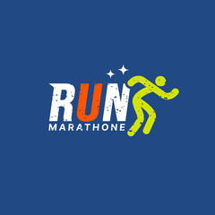 Fototapeta na wymiar Run sport club logo design templates, Run lettering typography icon, Tournaments and marathons logotype concept