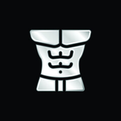 Abdominal silver plated metallic icon