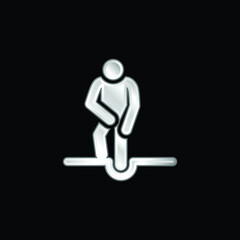 Accident silver plated metallic icon