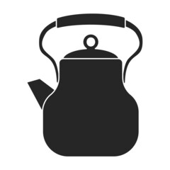 Kettle vector black icon. Vector illustration teapot on white background. Isolated black illustration icon of kettle .