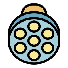 Operating room lamp icon. Outline operating room lamp vector icon color flat isolated