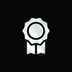 Badge silver plated metallic icon