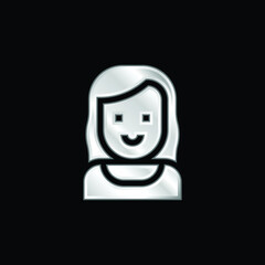 Aunt silver plated metallic icon